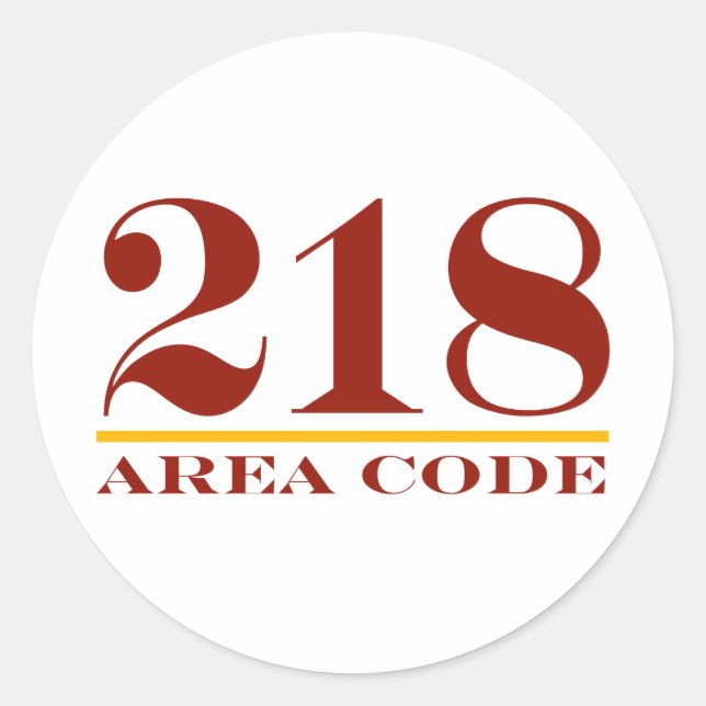 Area Code 218 Classic Round Sticker (Front)