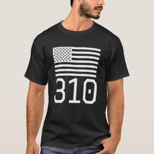 Area Code 310 American Flag Usa Los Angeles Califo T-Shirt