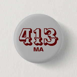 Area Code 413 3 Cm Round Badge