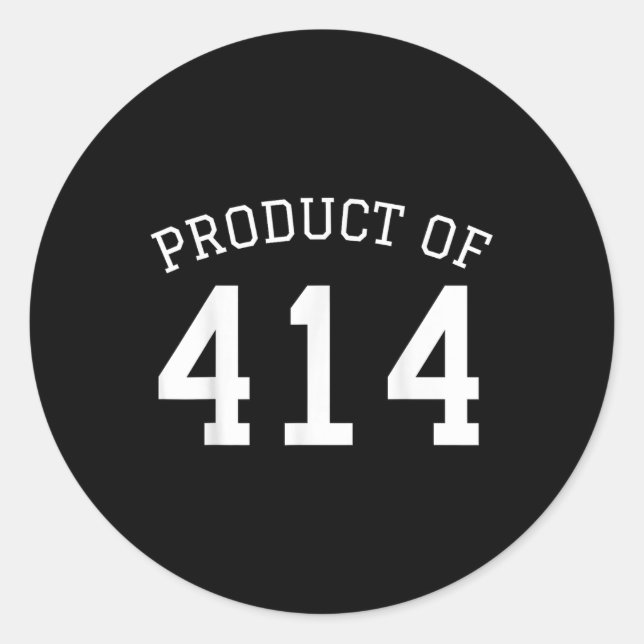 Area Code 414 Apparel For Men Women &amp; Kids 414 Classic Round Sticker (Front)