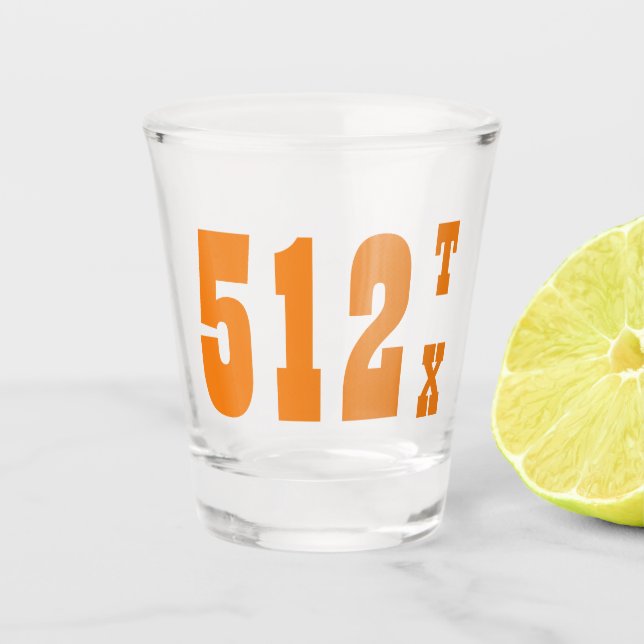 Area Code 512 (Austin, TX) Shot Glass (Front)