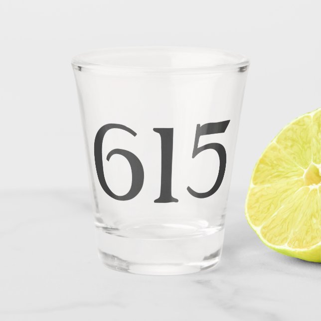 Area Code 615 (Nashville) Shot Glass (Front)