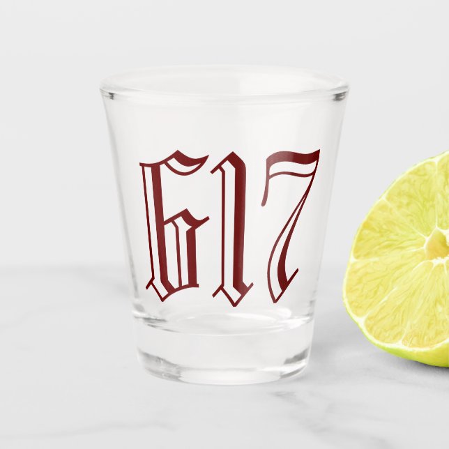 Area Code 617 (Boston) Shot Glass (Front)
