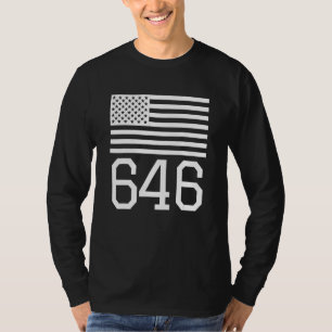 Area Code 646 American Flag Usa New York City Manh T-Shirt