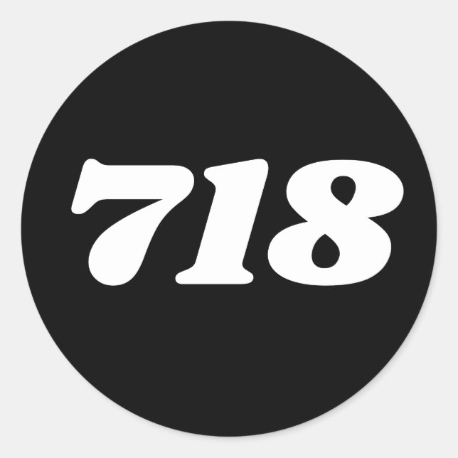 Area Code 718 (New York City) Classic Round Sticker (Front)