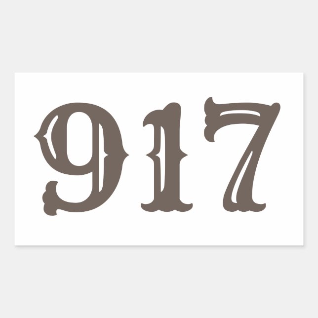 Area Code 917 (New York City) Rectangular Sticker (Front)