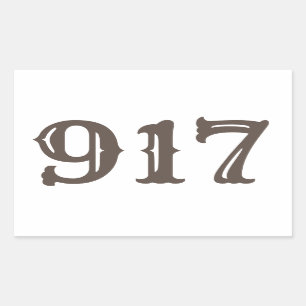 Area Code 917 (New York City) Rectangular Sticker