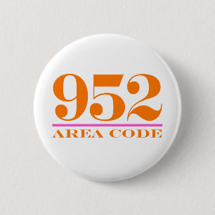 Area Code 952 6 Cm Round Badge