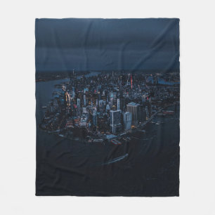 AREAL PHOTOGRAPHY OF CITY BUILDINGS FLEECE BLANKET