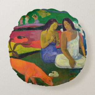 Arearea (The Red Dog), 1892 Round Cushion