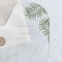Areca Modern Watercolor Palm Wedding