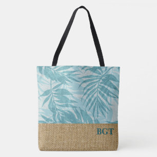 Areca Palms Hawaiian Tropical Grass Cloth Tote Bag