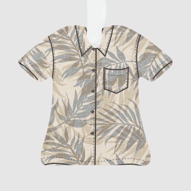 Areca Palms Hawaiian Tropical Vintage Customisable Ornament (Front)