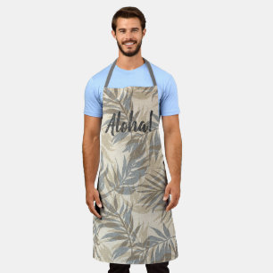 Areca Palms Hawaiian Tropical Vintage Grey Apron