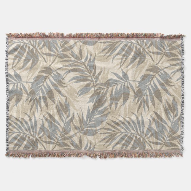 Areca Palms Hawaiian Tropical Vintage Throw Blanket (Front)