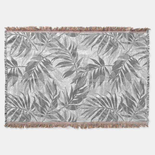 Areca Palms Hawaiian Tropical Vintage Throw Blanket (Front)