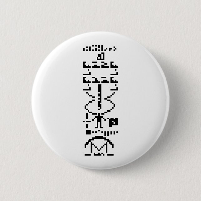 Arecibo Binary Message 1974 6 Cm Round Badge (Front)