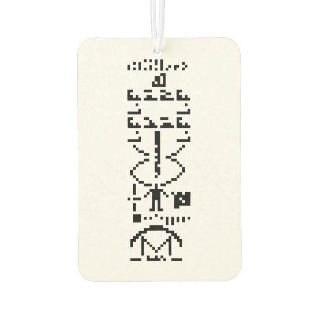 Arecibo Binary Message 1974 Car Air Freshener (Back)