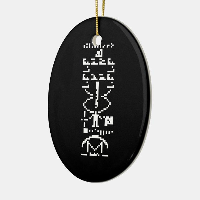Arecibo Binary Message 1974 Ceramic Tree Decoration (Left)