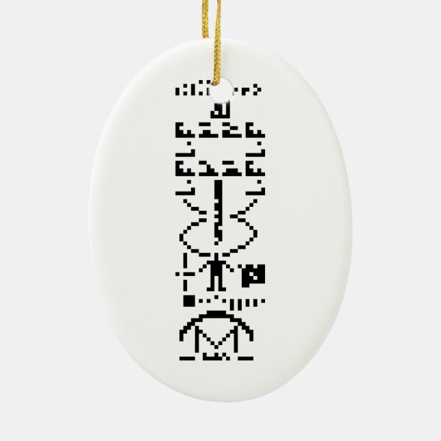 Arecibo Binary Message 1974 Ceramic Tree Decoration (Back)