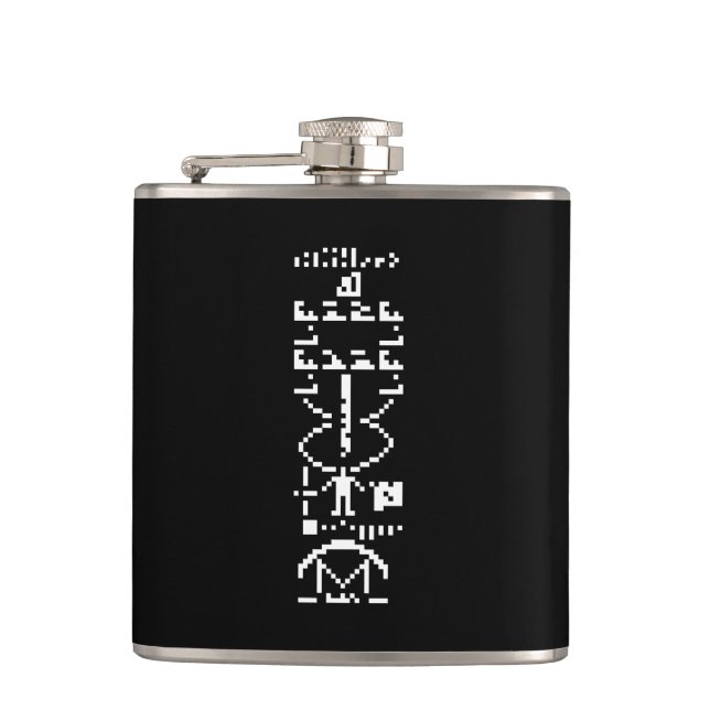 Arecibo Binary Message 1974 Hip Flask (Front)