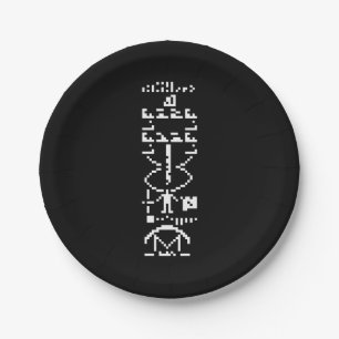 Arecibo Binary Message 1974 Paper Plate