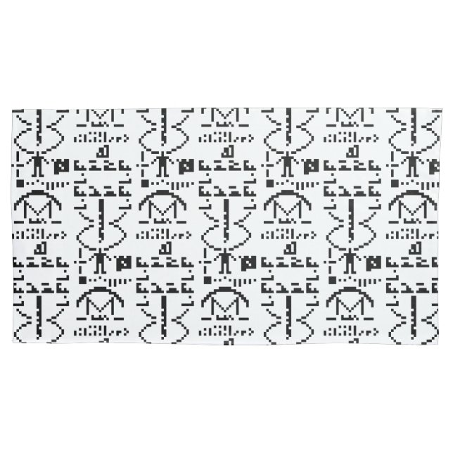 Arecibo Binary Message 1974 Pillowcase (Front-Left)
