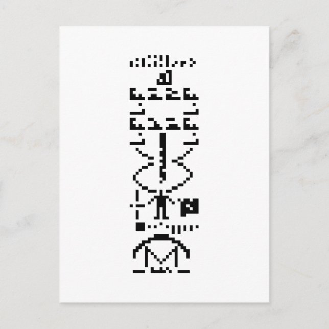 Arecibo Binary Message 1974 Postcard (Front)