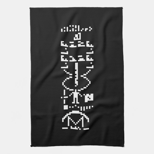 Arecibo Binary Message 1974 Tea Towel (Vertical)