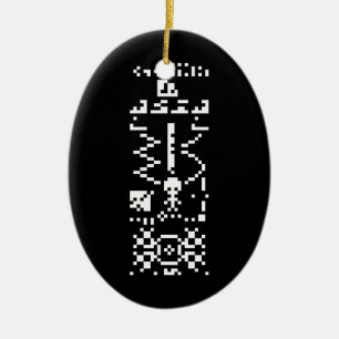 Arecibo Binary Message Reply Ceramic Tree Decoration