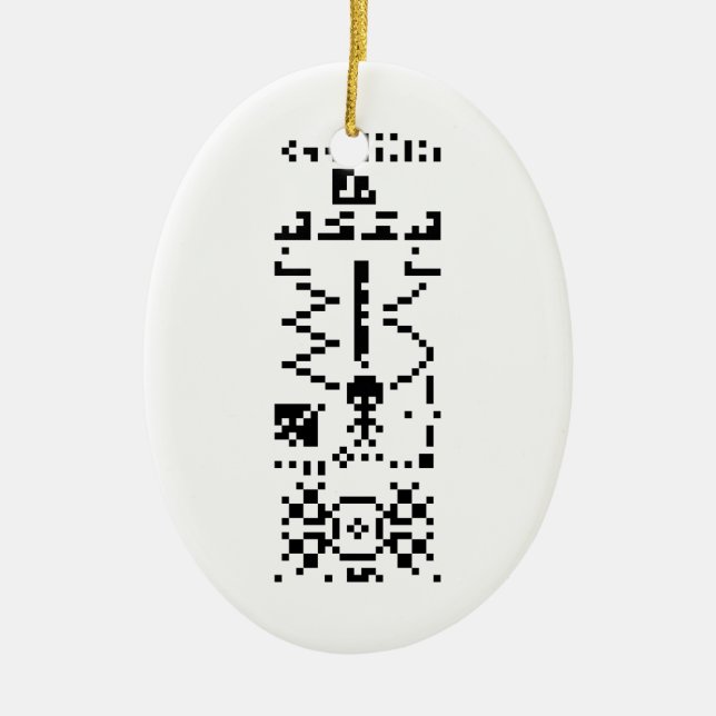 Arecibo Binary Message Reply Ceramic Tree Decoration (Front)