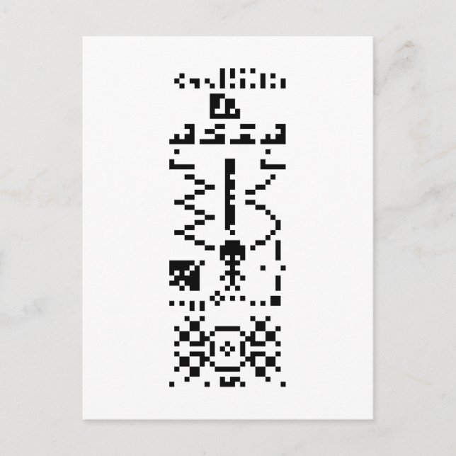 Arecibo Binary Message Reply Invitation Postcard (Front)