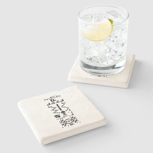 Arecibo Binary Message Reply Stone Coaster (Side)