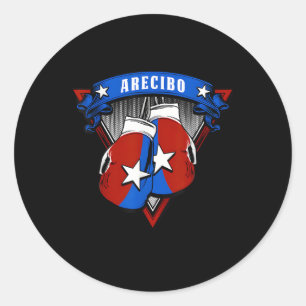Arecibo Puerto Rico Boxing Classic Round Sticker