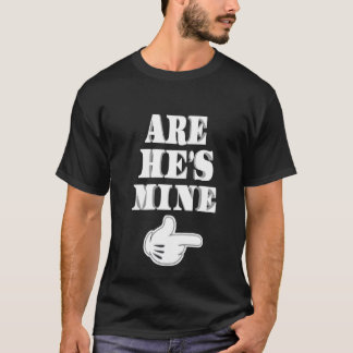 AreHe's Mine! Pride Shirt,with Bisexual Hand T-shi T-Shirt