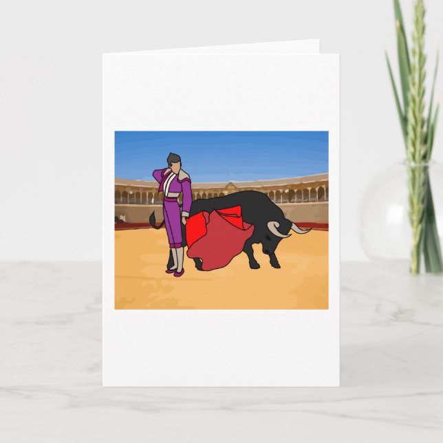 Arena Bullfight Torero Bull Card (Front)