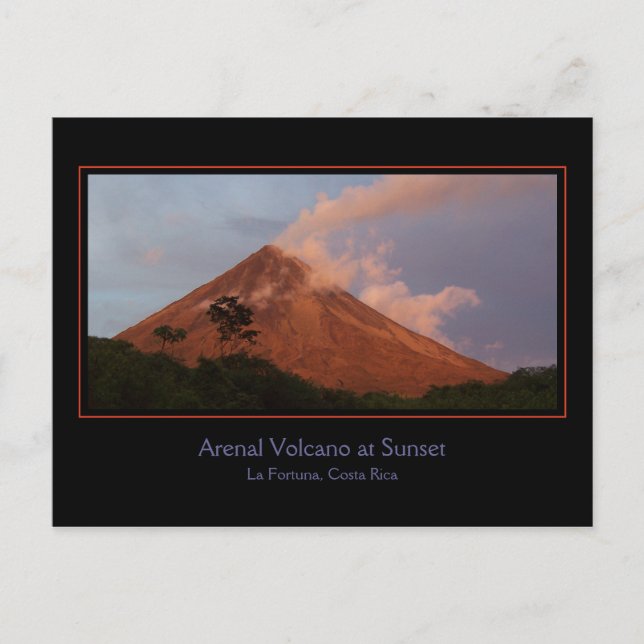 Arenal Volcano at Sunset Postcard (Front)