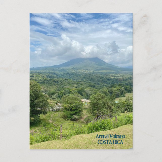 Arenal Volcano in Clouds Costa Rica  Postcard (Front)