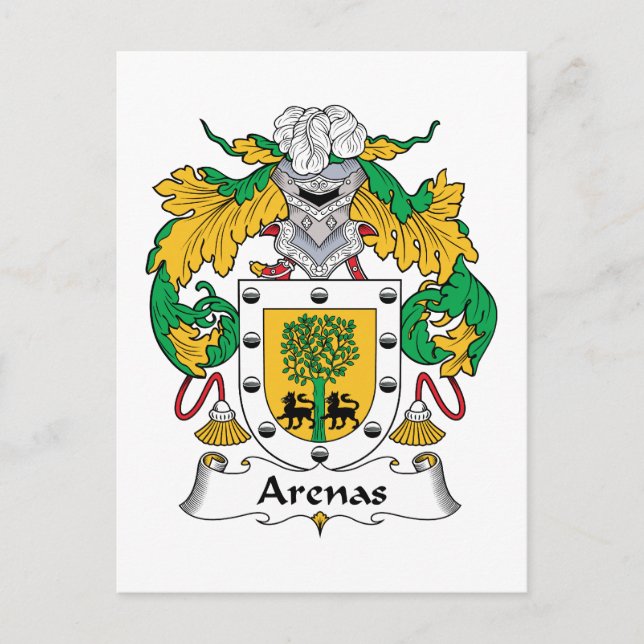Arenas Family Crest Postcard (Front)