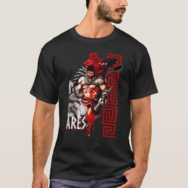 Ares Ancient Greece Wolf War God Greek Mythology T-Shirt (Front)