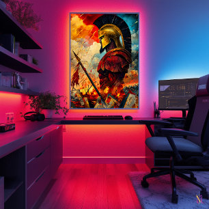 Ares - Cubist Minimalist Legend - God of War Poster