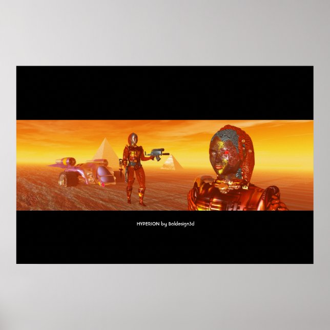 ARES CYBORG,DESERT HYPERION,SCIENCE FICTION Scifi Poster (Front)