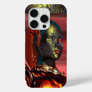 ARES /CYBORG PORTRAIT IN SUNSET Science Fiction iPhone 15 Pro Case