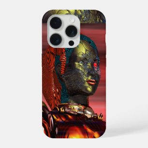 ARES /CYBORG PORTRAIT IN SUNSET Science Fiction iPhone 15 Pro Case