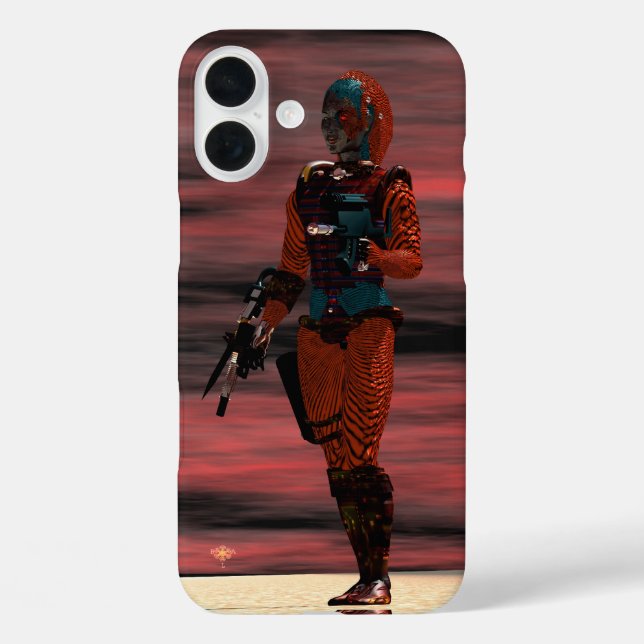 ARES CYBORG,RED SUNSET Science Fiction,Sci-Fi Case-Mate iPhone Case (Back)
