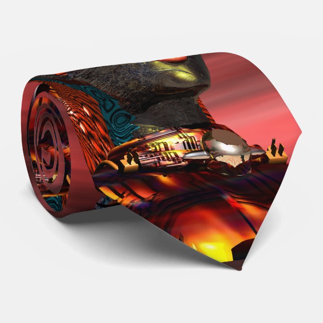 ARES CYBORG,RED SUNSET Science Fiction,Sci-Fi Tie (Rolled)