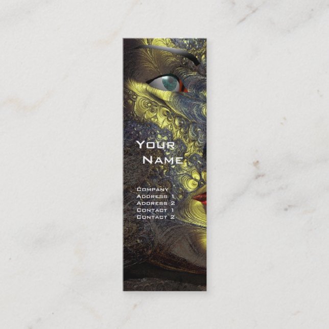 ARES CYBORG  , Red Yellow Mini Business Card (Front)