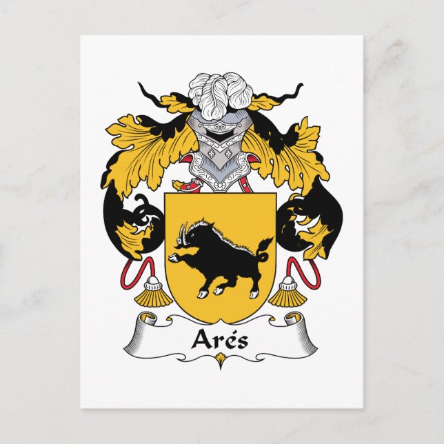 Ares Family Crest Postcard (Front)