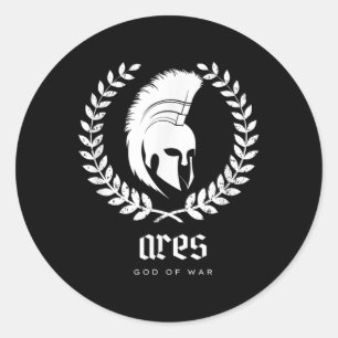 Ares God Of War Greek Mythology Fantasy  Classic Round Sticker