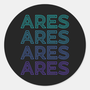 Ares God War Ancient Greek Mythology Retro  Classic Round Sticker